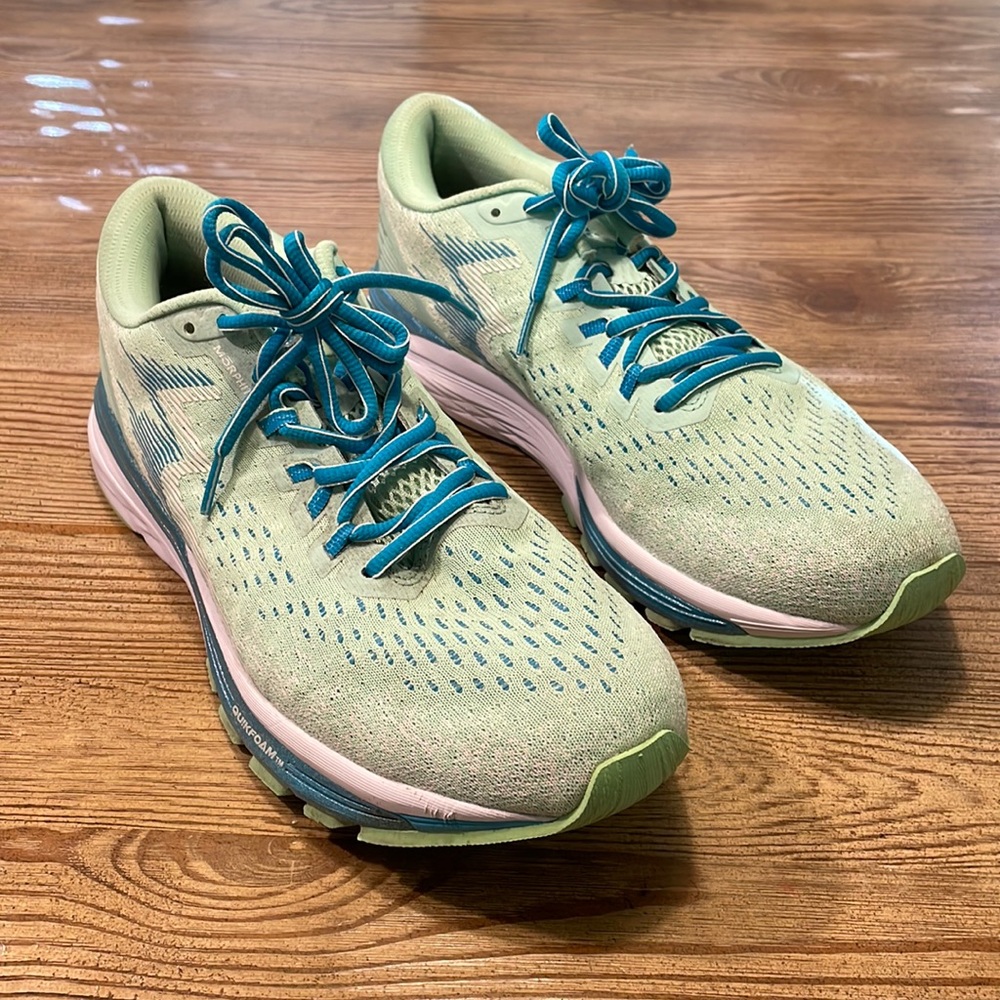 361 DEGREES SPIRE 4 RUNNING WOMENS SIZE 11 LIGHT BLUE/GREEN